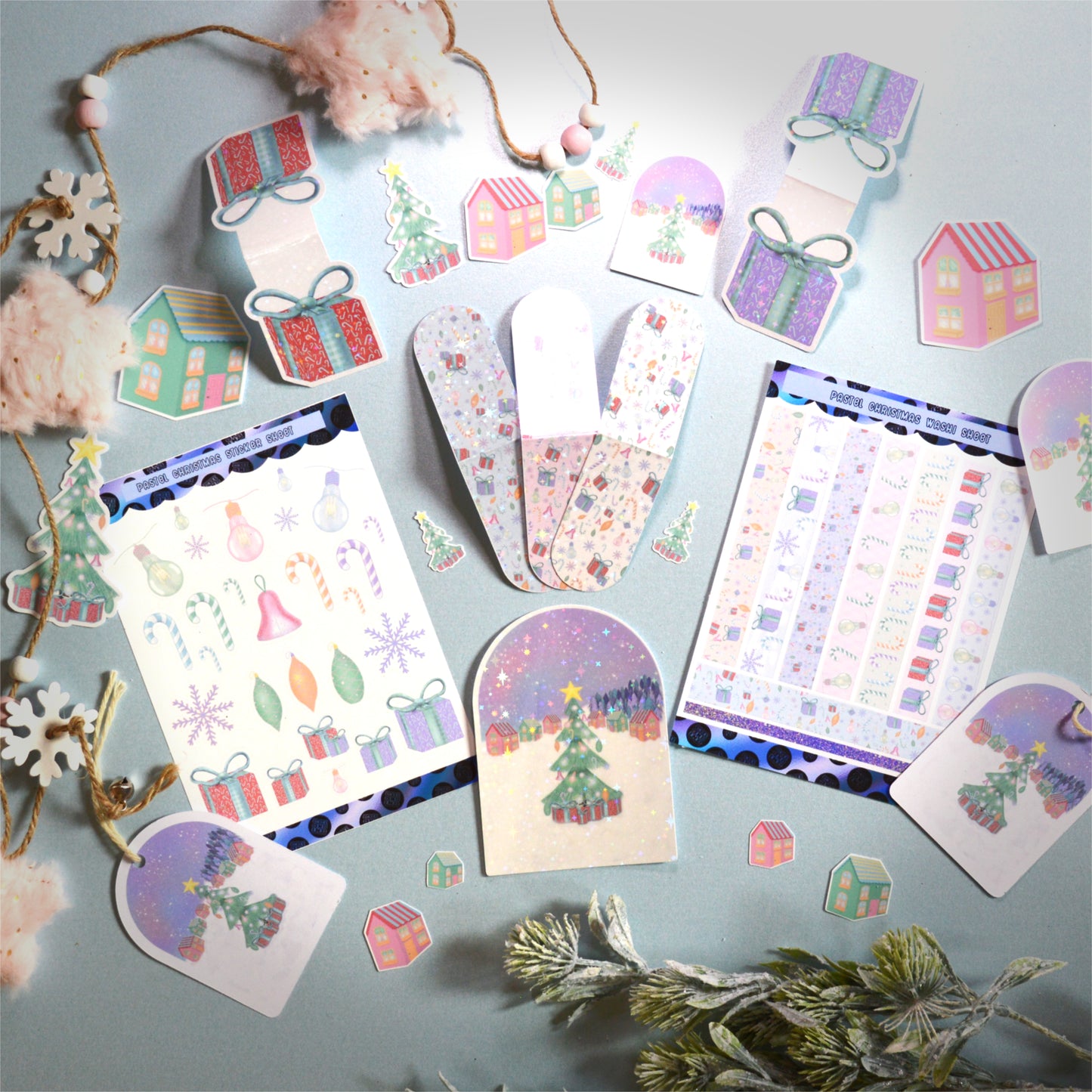 Christmas Collection - The Everything Set - bookmarks, sticker sheets, sticker set, die cut stickers, washi sheet