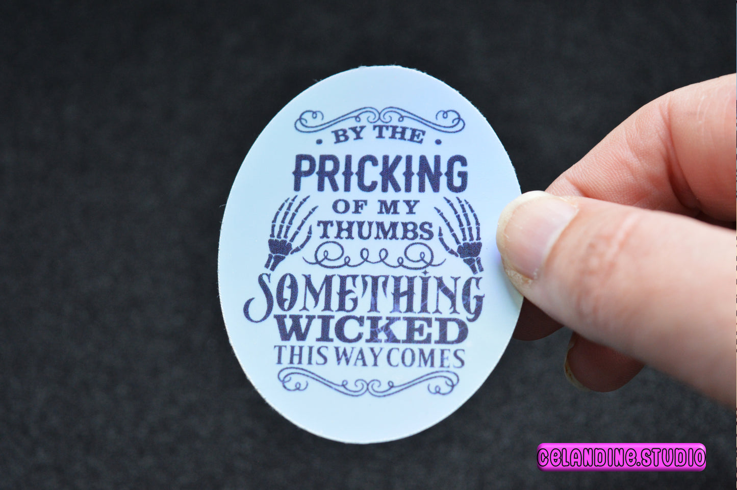 Stationery | Vinyl Holographic Halloween Sticker | Something Wicked This Way Comes | Laptop phone iridescent sticker