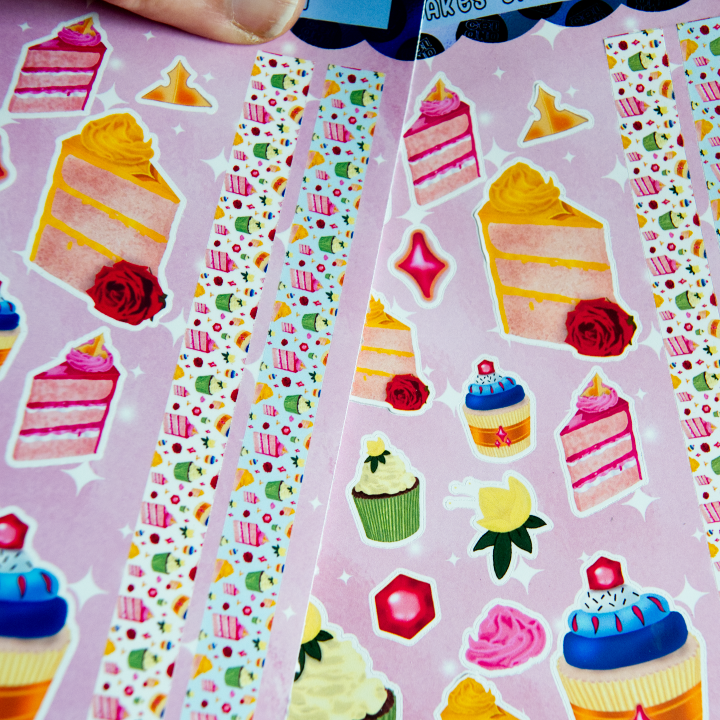 Stationery | Princess Cakes Sticker Sheet | Colourful Matte or Glossy Vinyl A6 Sticker Sheet | Decorate journals and planners