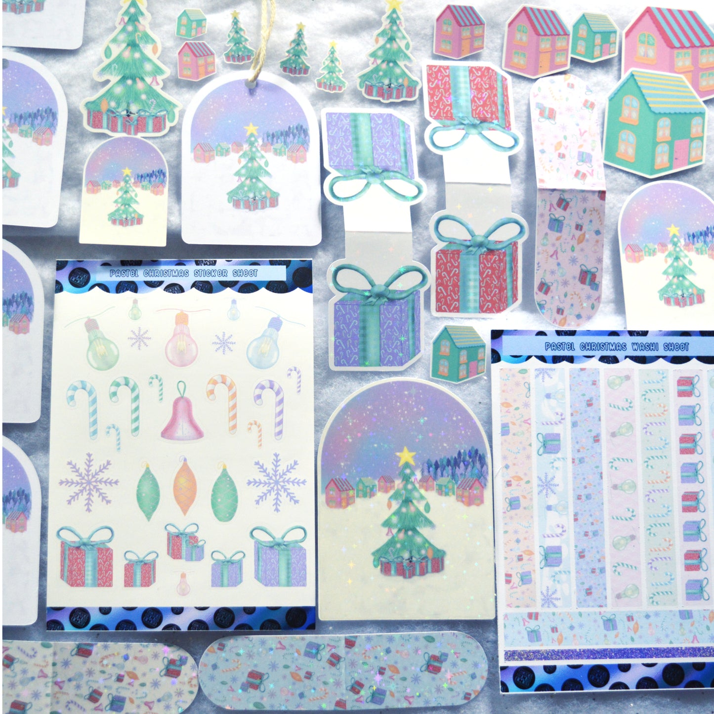 Christmas Collection - Winter Wonderland Holographic Vinyl Sticker - Large, Water-Resistant, Great for cups, mugs and water bottles