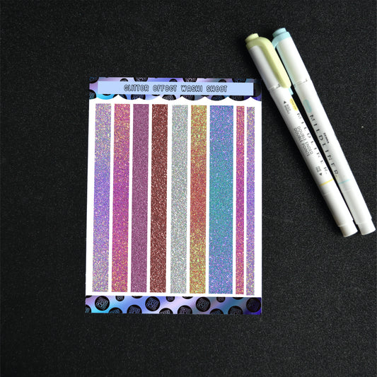 Washi Sheet - Sparkling Glitter Effect - Dazzling Sticker Set