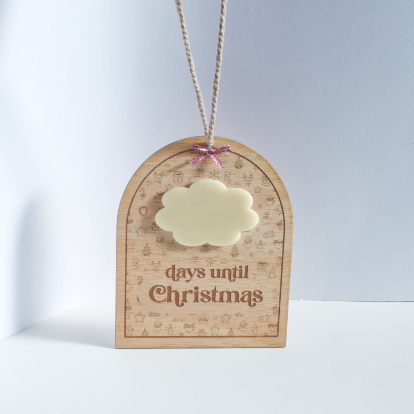 Christmas Collection - Countdown to Christmas - Days Until Christmas - Reusable Wooden and Acrylic Hanging Sign with Dry Wipe Pen