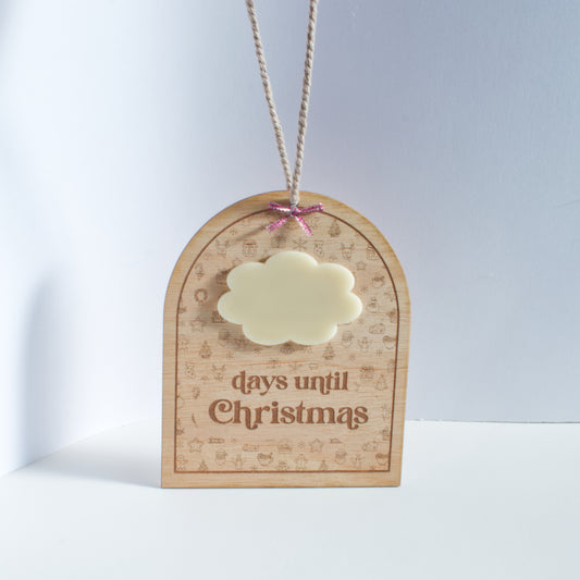 Christmas Collection - Countdown to Christmas - Days Until Christmas - Reusable Wooden and Acrylic Hanging Sign with Dry Wipe Pen