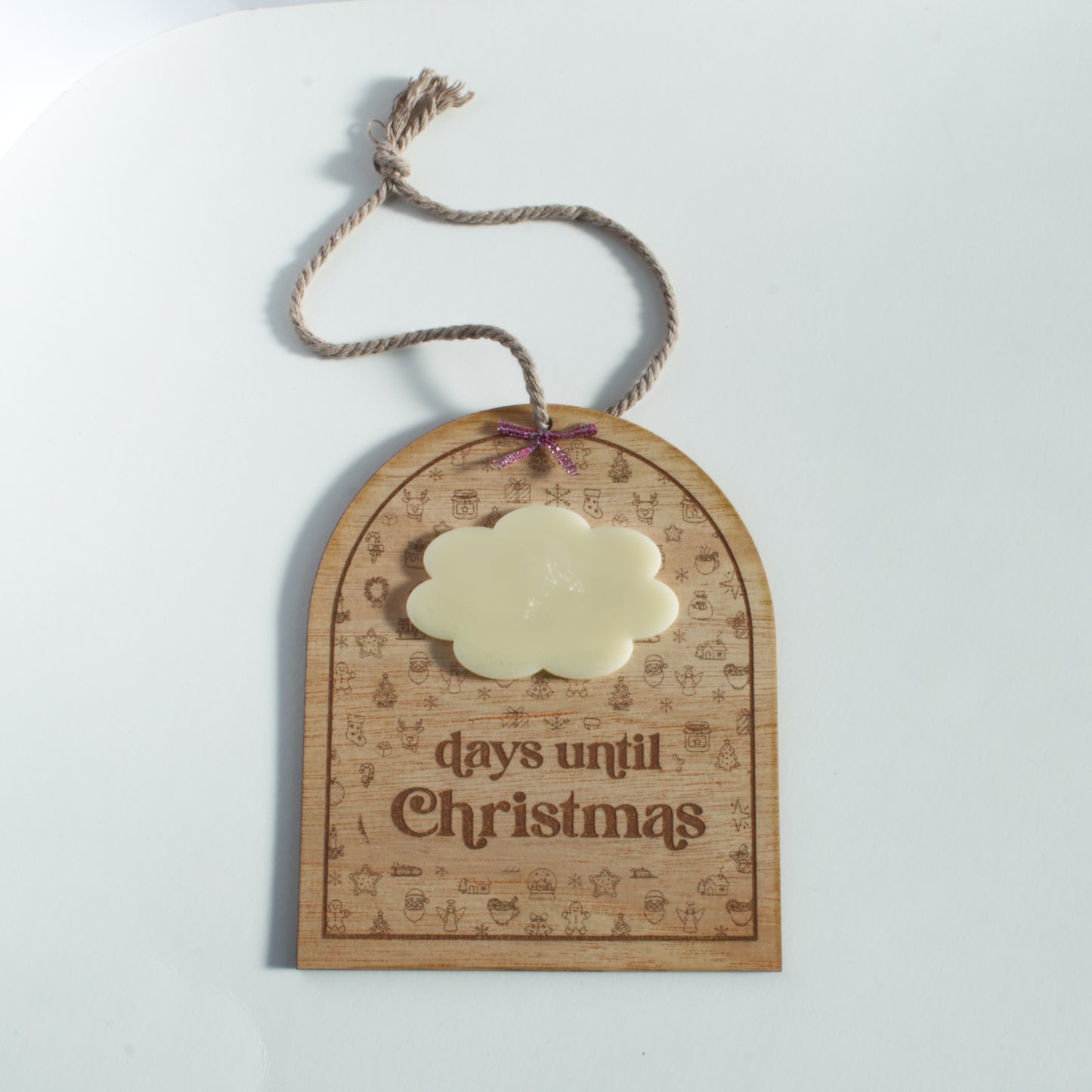 Christmas Collection - Countdown to Christmas - Days Until Christmas - Reusable Wooden and Acrylic Hanging Sign with Dry Wipe Pen