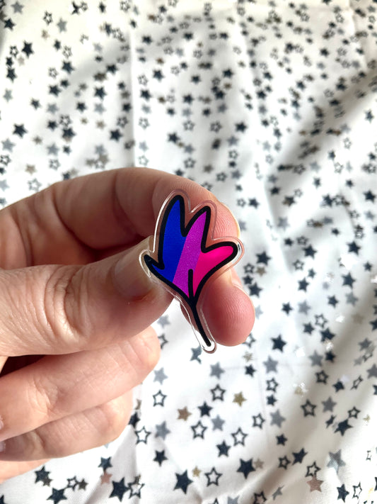Pins | Acrylic Pin | Bisexual Pride Flag Pin | 25mm clear acrylic printed pin badge