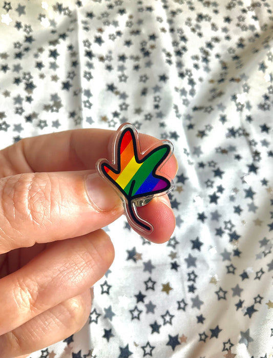 Acrylic Pin | Rainbow Pride Pin | 25mm clear acrylic printed pin badge