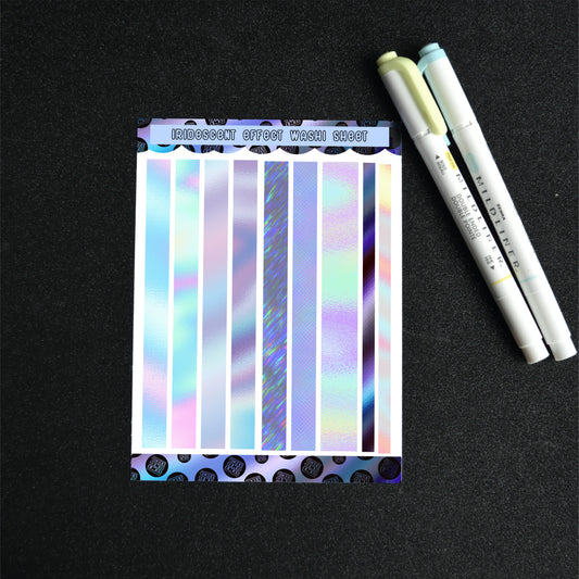 Washi Sheet - Enchanting Iridescent Effect - Holographic Effect Sticker Set