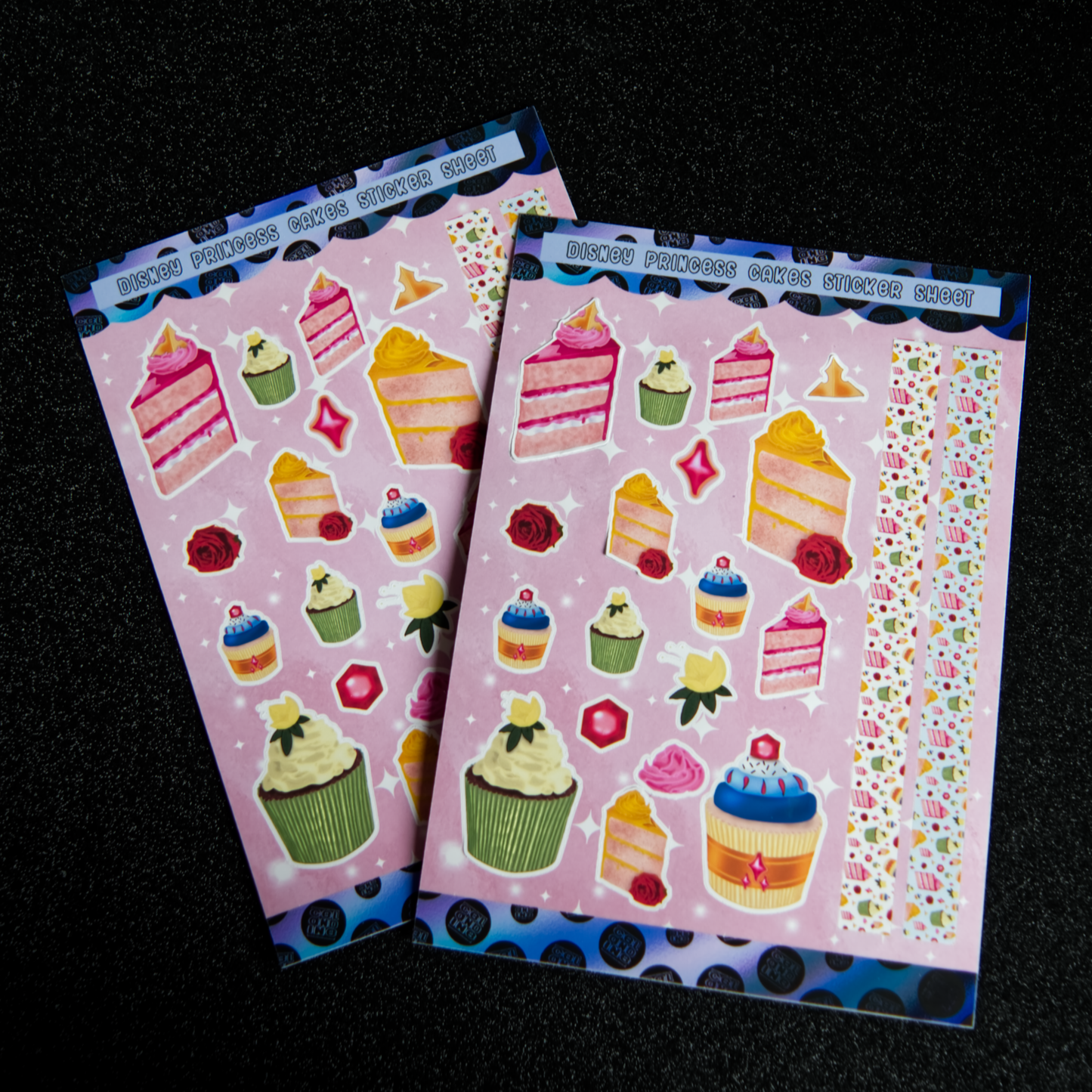 Princess Cakes Sticker Sheet | Colourful Matte or Glossy Vinyl A6 Sticker Sheet | Decorate journals and planners