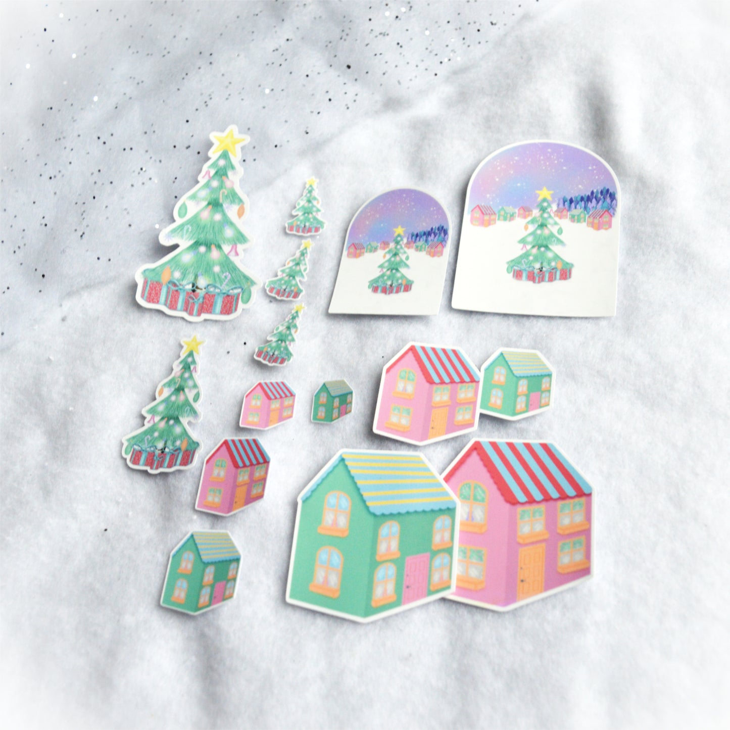Christmas Collection - Winter Wonderland Vinyl Sticker Pack - 14 Die Cut Stickers - Perfect for Journals, Planners, Happy Mail, and More