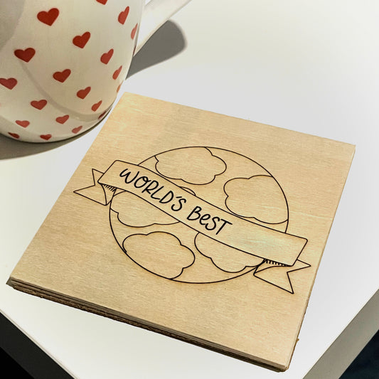 Personalised Coaster for the World's Best Mum, Dad, Granny, Grandad, Teacher, Friend... the options are endless!