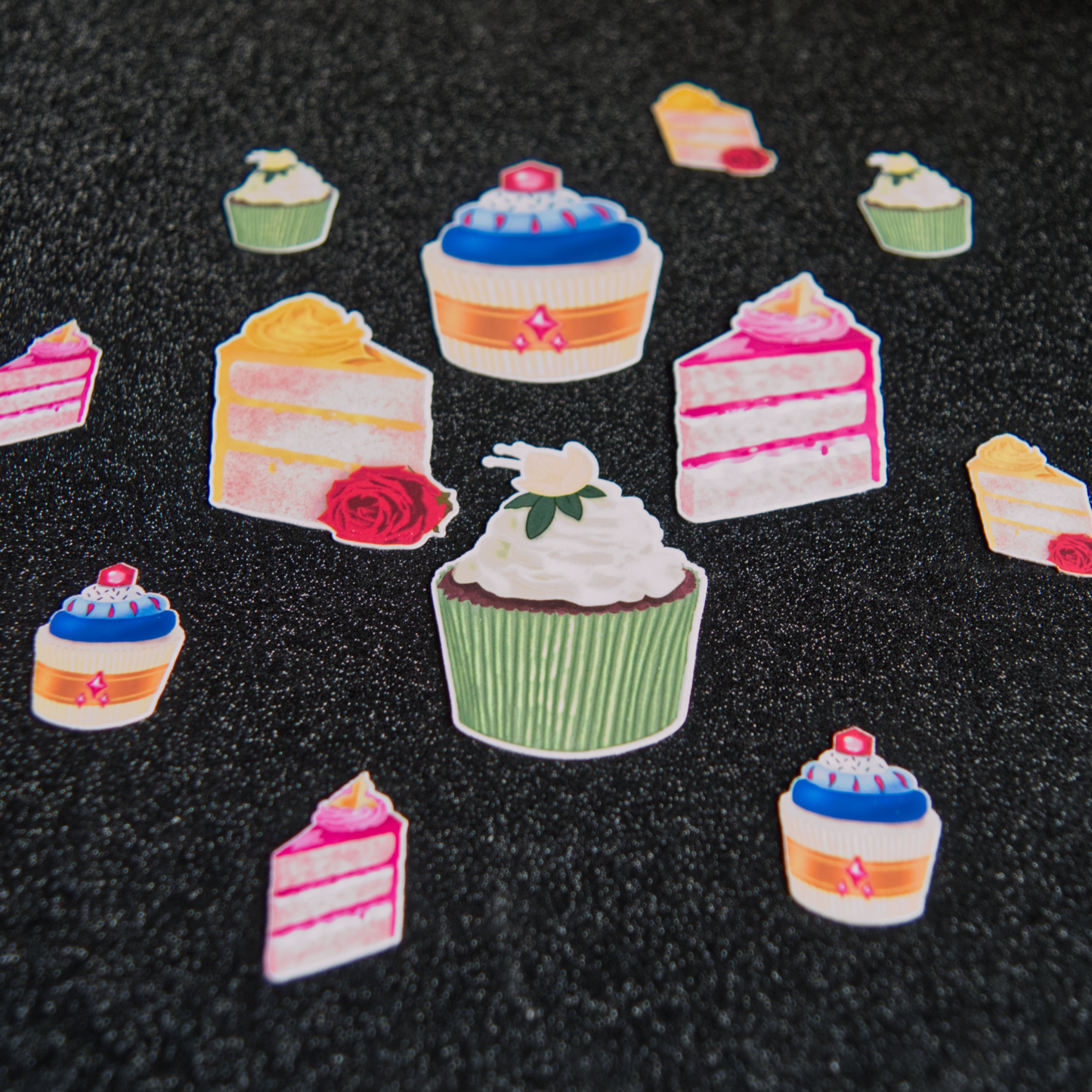 Princess Inspired Cake Stickers | Sweet treats | Colourful illustrations | Matte or Glossy Vinyl | 12 pack die-cut set