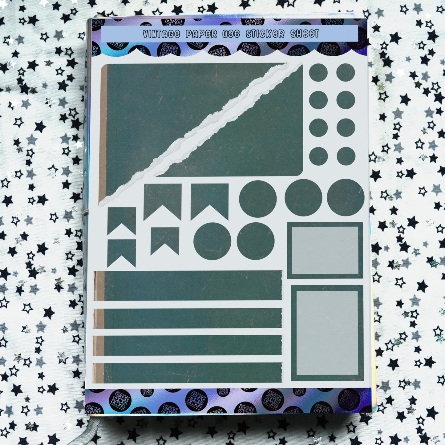 Decorative Planner Sticker Sheet | Art Journal | Junk Journal | Bullet Journal | Vintage Book Cover Design (Dark Green)